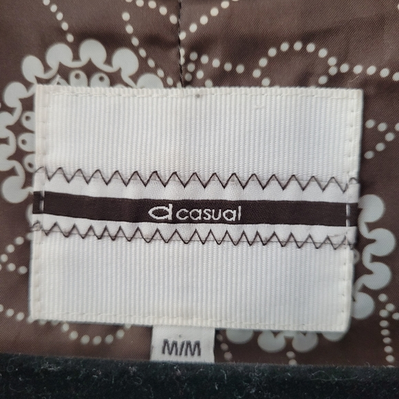 Women's Bronze Trench Coat with Floral Lining Sz M Y2K Vintage - Picture 10 of 11